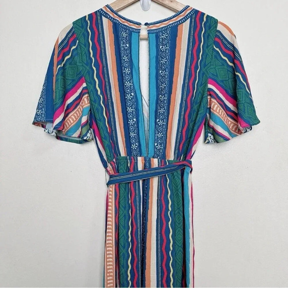 Flying Tomato Womens Small Multistripe Belted  Jumpsuit - Picture 9 of 13